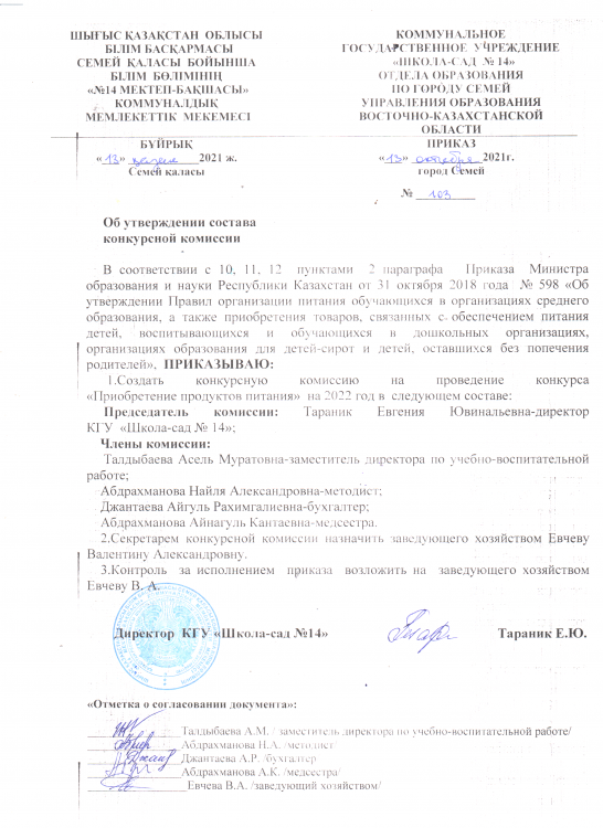 Конкурстық комиссияның құрамын бекіту туралы