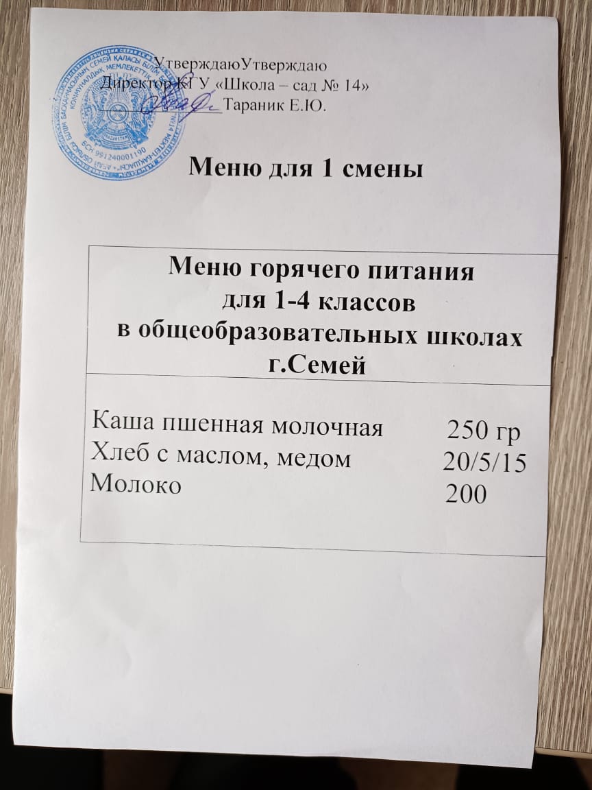 Меню
